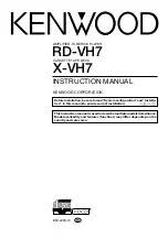 Kenwood X-VH7 Instruction Manual preview