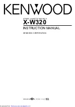 Preview for 1 page of Kenwood X-W320 Instruction Manual