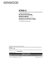 Kenwood X700-5 Instruction Manual предпросмотр