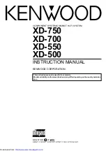 Preview for 1 page of Kenwood XD-500 Instruction Manual