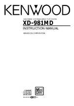 Kenwood XD-981MD Instruction Manual preview