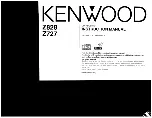 Предварительный просмотр 1 страницы Kenwood Z727 Instruction Manual