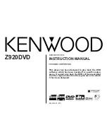 Preview for 1 page of Kenwood Z920DVD Instruction Manual