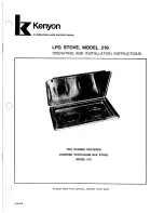 Kenyon 219 Operating And Installation Instructions preview