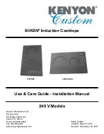 Preview for 1 page of Kenyon 240 V Use & Care Manual - Installation Manual