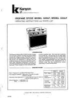 Kenyon 540LP Operating Instructions And Parts List Manual preview