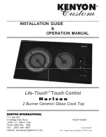 Kenyon Lite Touch Horizon B42501 Installation Manual & Operation Manual preview