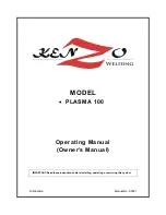 Предварительный просмотр 1 страницы Kenzo PLASMA 100 Operating Manual