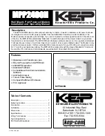 Preview for 1 page of KEP MPP-2400N Installation And Operating Manual