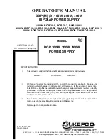 Preview for 1 page of KEPCO BOP 100-1 Operator'S Manual