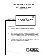 Preview for 1 page of KEPCO BOP 500M Operator'S Manual