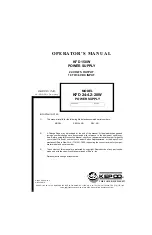 KEPCO KFD 24-4.2-28W Operator'S Manual предпросмотр