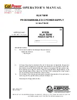 KEPCO KLN 100-7.5 Operator'S Manual предпросмотр