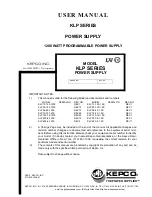 KEPCO KLP 10-150-1.2K User Manual preview