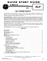 KEPCO KLP 10-150 Quick Start Manual предпросмотр