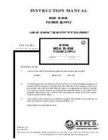 Предварительный просмотр 1 страницы KEPCO MSK 10-I0M Instruction Manual