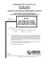 Предварительный просмотр 1 страницы KEPCO MST 100-2MHT Operator'S Manual