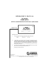 KEPCO TBC 12-50M Operator'S Manual предпросмотр