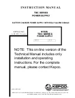 KEPCO TBC Series Instruction Manual preview