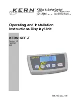 KERN KDE-T Operating And Installation Instructions предпросмотр