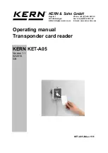 Preview for 1 page of KERN KET-A05 Operating Manual