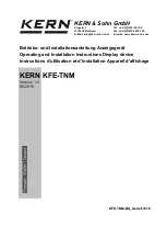 Предварительный просмотр 1 страницы KERN KFE-TNM Operating And Installation Instructions