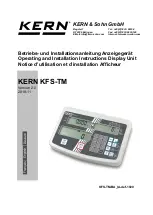 KERN KFS-TM Operating And Installation Instructions предпросмотр