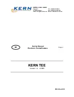 Предварительный просмотр 1 страницы KERN TEE 150-1 Service Manual