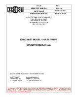 Preview for 1 page of Kerotest MODEL-1 Operation Manual