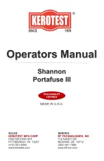 Preview for 1 page of Kerotest Shannon Portafuse III Operator'S Manual