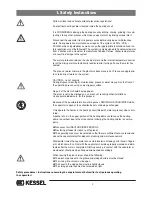 Предварительный просмотр 2 страницы Kessel SE M NS 10 Installation, Operating And Maintenance Instructions