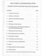 Preview for 2 page of Keston Spa 120 litre Installation Instructions And Performance Specification