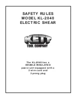 Предварительный просмотр 1 страницы Kett KL-2040 Safety Rules