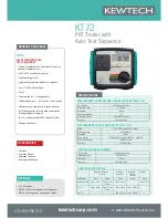 Kewtech KT72 User Manual preview