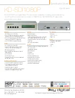 Key Digital Digital Blaster KD-SDI1080P Specification Sheet preview