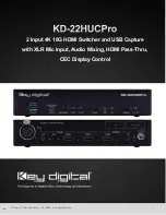 Предварительный просмотр 1 страницы Key Digital KD-22HUCPro Manual