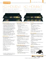 Preview for 1 page of Key Digital KD-HDMI2X1 Specification Sheet