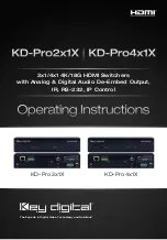 Preview for 1 page of Key Digital KD-Pro2x1X Operating Instructions Manual