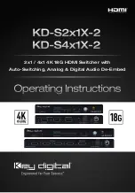 Предварительный просмотр 1 страницы Key Digital KD-S2x1X-2 Operating Instructions Manual