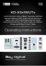 Key Digital KD-X3x1WUTx Operating Instructions Manual preview