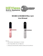 Keyless Entry KES480 User Manual предпросмотр