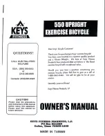 Preview for 16 page of Keys Fitness 550 Upright Owner'S Manual