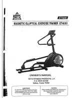 Keys Fitness Magnetic Elliptical Exercise Trainer ET4000 Owner'S Manual предпросмотр