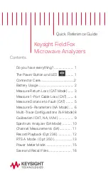 Keysight Technologies FieldFox Quick Reference Manual предпросмотр