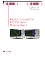 Preview for 1 page of Keysight Technologies IntegraVision PA2200 Series Operating And Service Manual