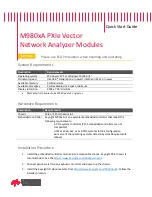 Preview for 1 page of Keysight Technologies M980xA PXIe Quick Start Manual