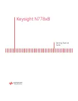 Keysight Technologies N778 B Series Getting Started Manual preview