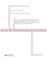 Preview for 1 page of Keysight Technologies PXA N9030A Installation Note