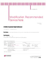 Предварительный просмотр 1 страницы Keysight Technologies U1282A Modification Recommended Service Note