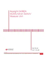 Preview for 1 page of Keysight 34980A User Manual